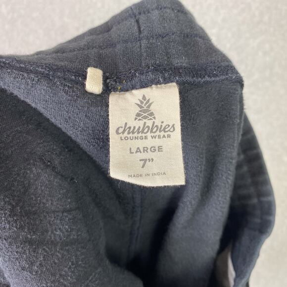 Chubbies Mens L The Crop Circles 7" Velour Shorts Black Elastic Waist Pockets - Picture 6 of 7